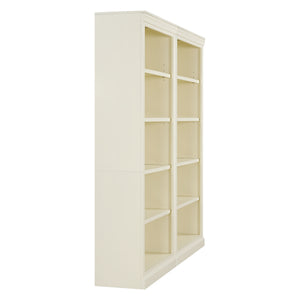 English Elm 83" 5-Tier Bookcase Suite with LED Light Strip, Adjustable Shelves, Cable Management & Solid Wood Frame Beige+yellow N751S246920A