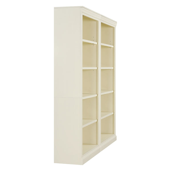 English Elm 83" 5-Tier Bookcase Suite with LED Light Strip, Adjustable Shelves, Cable Management & Solid Wood Frame Beige+yellow N751S246920A