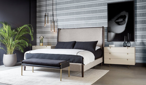 Sunpan Celine Dresser - Elegant Rubberwood Design with Antique Brass Feet for a Stunning Bedroom Upgrade Cream