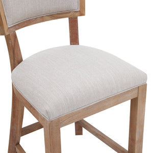 English Elm Christopher Knight Home® - 26.5" Counter Stools Set of 2 Upholstered Farmhouse Bar Stools with Curved Back, Footrest, Solid Wood Frame Beige+Natural 72643.00BGE