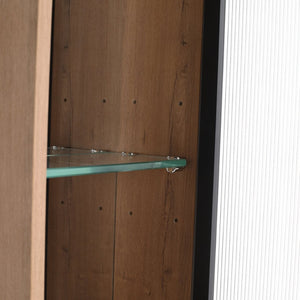 English Elm 10'' Floating Bathroom Mirror Cabinet Plywood Body Acrylic Door Adjustable Shelf W999P470297