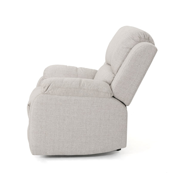 English Elm Christopher Knight Home® - Manual Recliner Chair Linen Upholstery, Compact Space-Saving Design with Dual-Angle Lever for Cozy Relaxation Beige 62812.00BGE