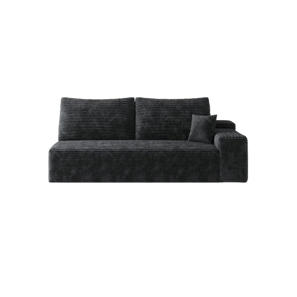 English Elm Y119-3Seat-Left-Black-Sofa - Cozy Modern Sectional With Reversible Chaise For Effortless Comfort & Style W2824P236991-GIGA