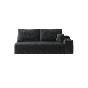 English Elm Y119-3Seat-Left-Black-Sofa - Cozy Modern Sectional With Reversible Chaise For Effortless Comfort & Style W2824P236991-GIGA