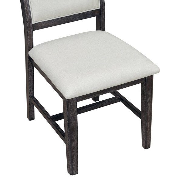 English Elm TREXM 7-Piece Retro Dining Table Set for 6 with Distressed Oak Veneer, Upholstered Comfort Chairs Espresso ST000143AAP