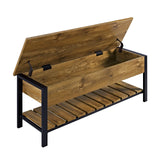 48" Open-Top Storage Bench with Shoe Shelf - Barnwood B48PCSBBW Walker Edison