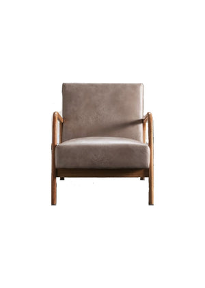 English Elm Classic Mid Century Modern Accent Chair with Espresso Wood Frame, Plush Microfiber Cushioning & Retro Appeal Light Camel B2735P271040