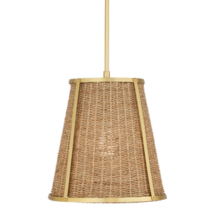 Deauville Pendant Light - Exquisite Handmade Seagrass & Brass Fixture for Elegant Home Décor