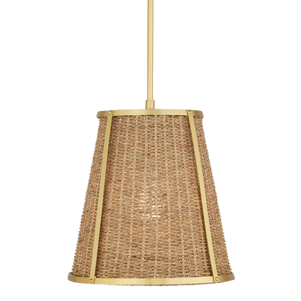 Deauville Pendant Light - Exquisite Handmade Seagrass & Brass Fixture for Elegant Home Décor