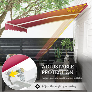 English Elm Retractable Patio Awning with Manual Crank Aluminum Frame Uv Resistant Outdoor Shade T3971P384339