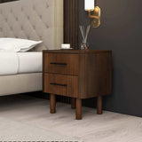 English Elm Ashcroft Furniture - Logan Mid Century Modern Walnut Nightstand Bed Side Tables With 2 Drawers