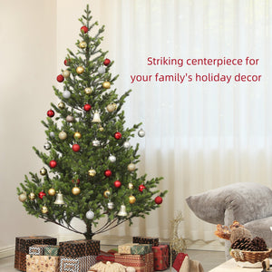 English Elm Homcom 6Ft Realistic Cedar Christmas Tree With 1933 Tips, Easy Setup & Safe Flame-Retardant Design W2225P249640