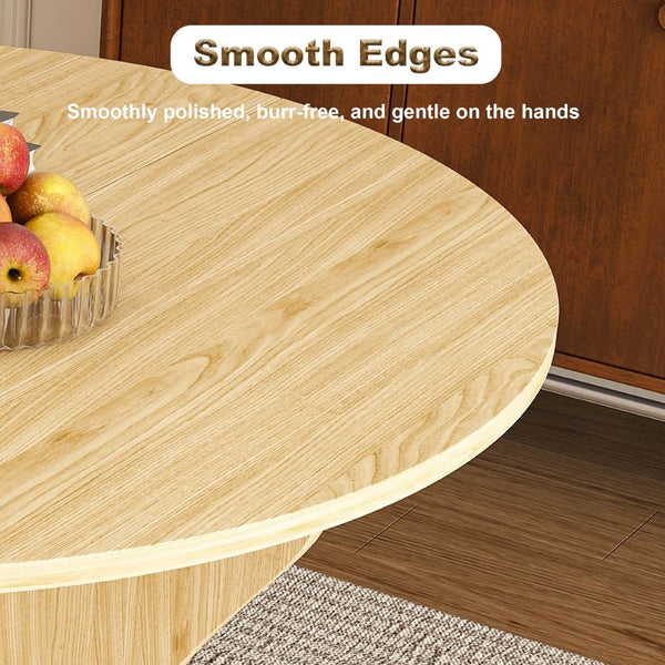 English Elm 43 Inch Foldable Mdf Dining Table with Warm Wood Grain Veneer for Compact Living Ancient Oak W2700P409329
