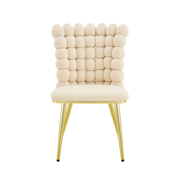English Elm Luxury Velvet Bubble Tufted Swivel Chair Gold Frame Glam Accent Seat W3875P457865
