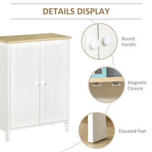 English Elm Homcom Modern Storage Cabinet With Adjustable Shelves, Stylish Double Door Cupboard For Any Space W2225P200527