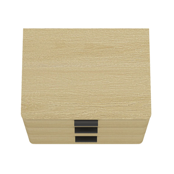 English Elm Payton 26" Nightstand Natural Oak 3-Drawer — Modern Minimalist Bedside Storage, Metal Handles B365P398196