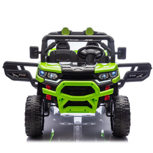 English Elm 24v Two Seat Kids Electric Dump Truck Six Wheel 4wd Utv with Parental Remote Green W1578P268992