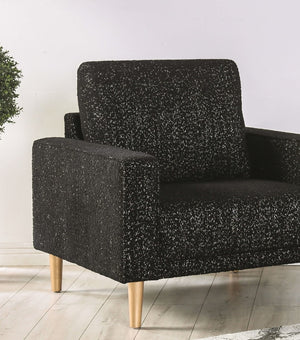 English Elm Contemporary Plush Armless Chair with Metal Legs, Adjustable Headrest, Boxed Cushions & Chaise Comfort Black 41 L x 36 W x 23 H B2741P378507