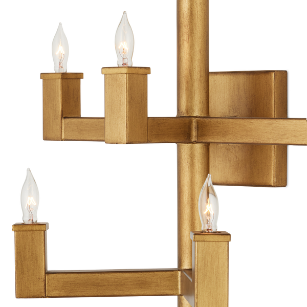 Andre Brass Wall Sconce - Modern Wrought Iron Design with Minimalist Candle Arms for Chic Elegance