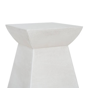 English Elm Antique-textured Magnesium Oxide Outdoor Side Table Sculptural Pedestal Patio Accent N768P371802W