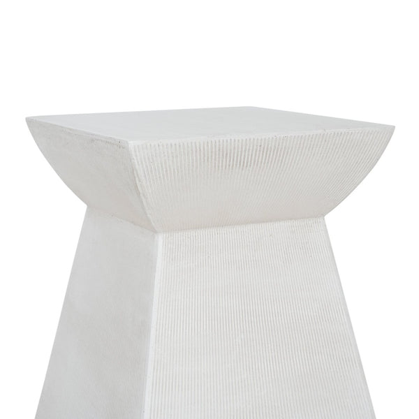 English Elm Antique-textured Magnesium Oxide Outdoor Side Table Sculptural Pedestal Patio Accent N768P371802W