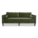 English Elm Nicholi 84" Mid-Century Modern Sofa, Olive Green Performance Velvet