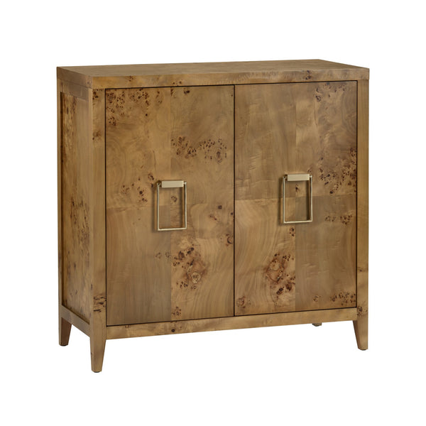 Crestview Collection Transitional Mappa Burl Wood Cabinet - Elegant Storage Solution With Gold Handles For Modern Spaces Brown Solid Wood Cvfdr1168