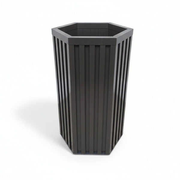English Elm Hexagon Column Planter Architectural Aluminum Geometric Design for Indoor Outdoor Spaces B2755P499643