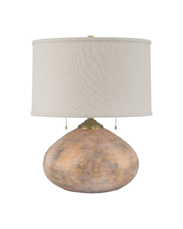 Currey & Company Kenmare Table Lamp - Rustic Terracotta Design With Antique Brown Glaze And Elegant Brass Accents Brown Terracotta 6000-1014-currey-company