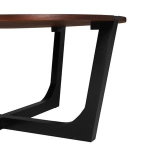 English Elm Christopher Knight Home® - ACACIA Solid Wood Coffee Table 30" Round Top on Minimalist Base, Durable Veneer, Modern Flair Brown+Black N770P269892B