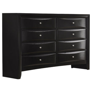 English Elm Isabel Modern Black 5-Piece Bedroom Set with Platform Storage, Beveled Drawer Fronts & Silver Hardware B062S00971