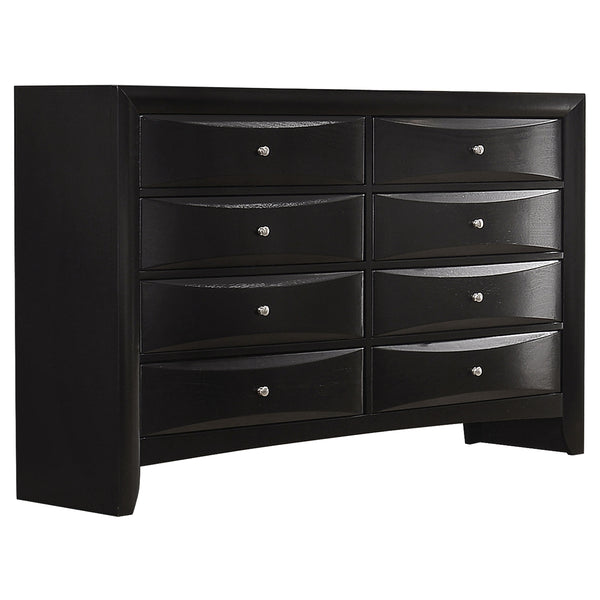 English Elm Isabel Modern Black 5-Piece Bedroom Set with Platform Storage, Beveled Drawer Fronts & Silver Hardware B062S00971