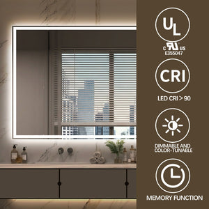 English Elm 48 in Led Vanity Wall Mirror Dimmable Anti-fog Copper-free Glass Spa Bath W2709P433629