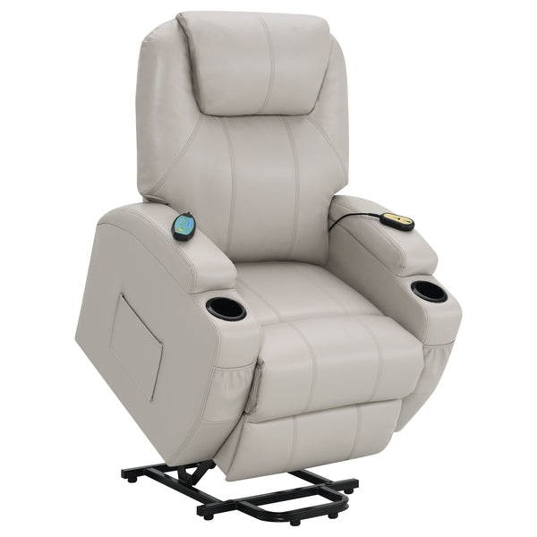 English Elm Selwyn Champagne Power Lift Massage Recliner with Heat, Faux Leather Upholstery & Smooth Recline (98) B062P375531