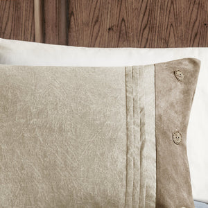 English Elm 7 Piece Faux Suede Comforter Set – Madison Park Boone Lodge Style King Ensemble with Embroidered Pillows Tan 19.49 L x 14.96 W x 13.78 H B03597131