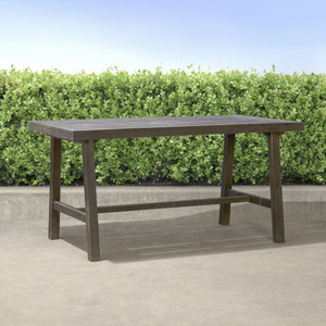 English Elm Miami Outdoor Patio Picnic Dining Table - 100% Acacia Hardwood, Durable Weather-Ready Design, 59" L Gray Wash B093P401105