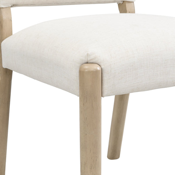 English Elm Christopher Knight Home® - Dining Mid Century Fabric Upholstered Armless Side Chairs Set of 2 with Rubberwood Frame and Tapered Legs, Comfortable Backrest, Easy Assembly Beige,Natural Ash N771P361492A