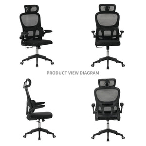 English Elm High Back Mesh Ergonomic Task Chair with 3d Headrest Lumbar Support for Home Office W3851P407538
