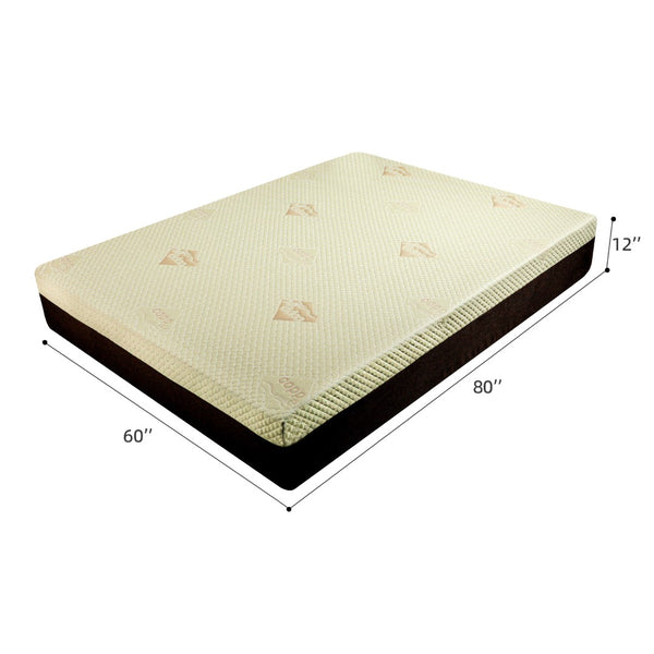 English Elm 12-inch Queen Copper Gel Foam Mattress with 7-zone Support and Cooling Air Layer W5081P394366