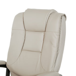 OSP Home Furnishings High Back Bonded Leather Office Chair with Lumbar Support and Ergonomic Padded Seat Taupe EC5162-EC21