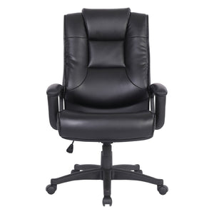 OSP Home Furnishings High Back Bonded Leather Office Chair with Lumbar Support and Ergonomic Padded Seat Black EC5162-EC3