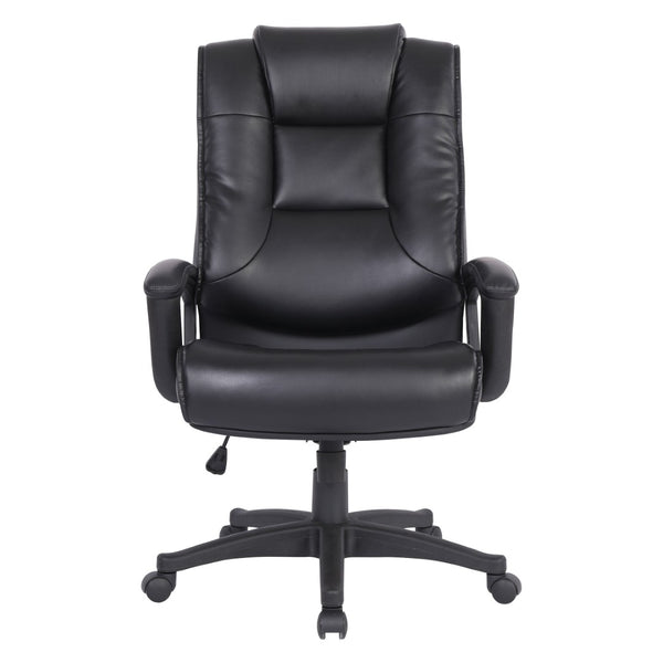 OSP Home Furnishings High Back Bonded Leather Office Chair with Lumbar Support and Ergonomic Padded Seat Black EC5162-EC3