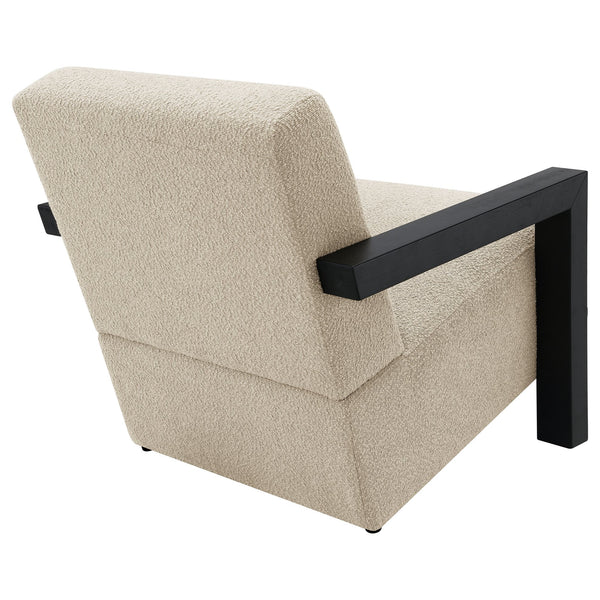 English Elm Bryant Modern Bouclé Accent Arm Chair with Angled Arms, Light Oak Legs — Cozy Textured Comfort B062P300018