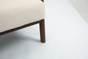 English Elm Mid Century Modern Accent Chair Natural Wood Frame Upholstered with Lumbar Cushion Support W2530P407182