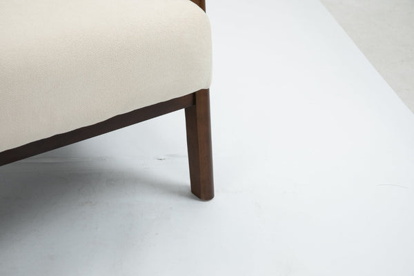 English Elm Mid Century Modern Accent Chair Natural Wood Frame Upholstered with Lumbar Cushion Support W2530P407182