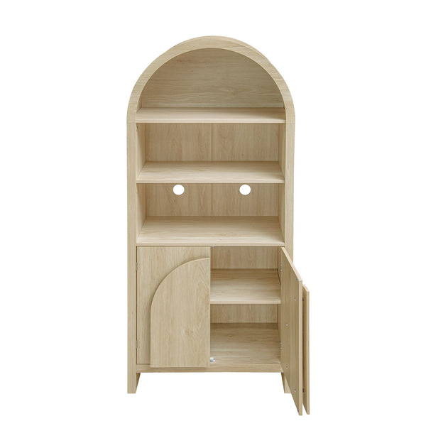 English Elm Arched Modern Farmhouse Storage Cabinet With Adjustable Shelves For Kitchen, Living Room & More W688P278910
