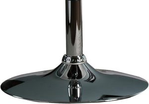 English Elm Modern Swivel Walnut Bentwood Bar Stool with White Leatherette Seat, Adjustable 36"-44" Chrome Base B347P338301