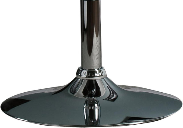 English Elm Modern Swivel Walnut Bentwood Bar Stool with White Leatherette Seat, Adjustable 36"-44" Chrome Base B347P338301