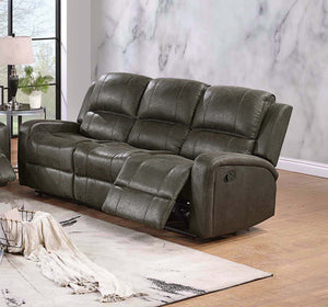 English Elm Recliner Loveseat with Manual Side Handle, Horizontal & Vertical Tufting, Plush Square Arms for Luxury Relaxation Smoke 80 L x 30 W x 26 H B089P240527