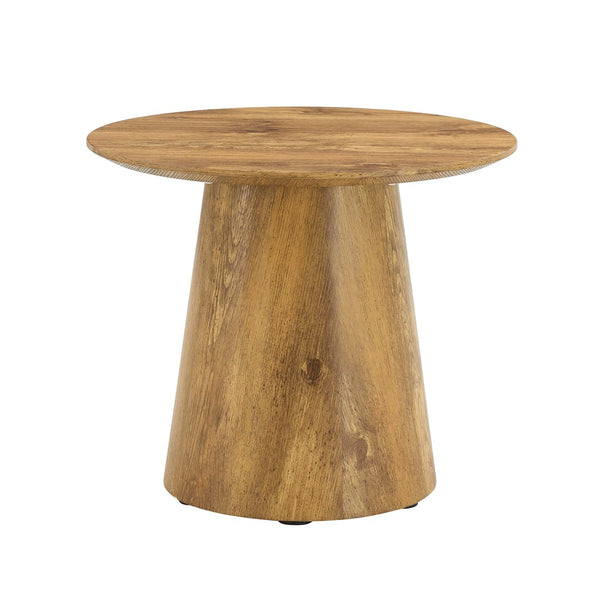 English Elm Natural Wood Grain Round Mdf Side Table Compact Living Room Accent with Leveling Legs W2920P375104